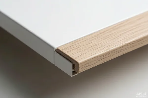 Color-matched PVC edge banding applied to a vacuum-pressed cabinet door