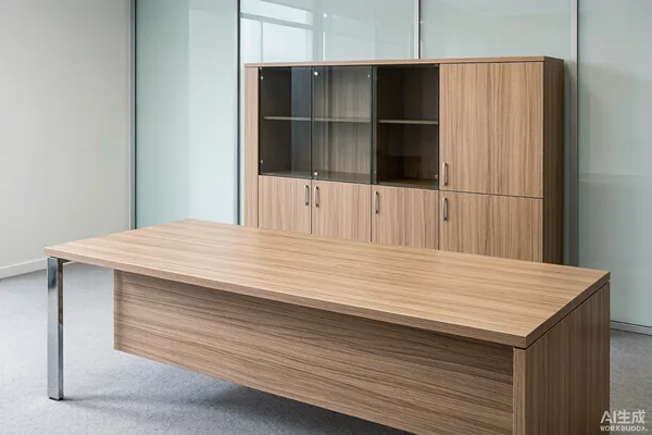 Office storage cabinets with wood grain PVC film and color-matched edge banding