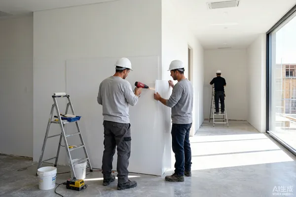 Installation of PVC laminated wall panels using aluminum mounting rails