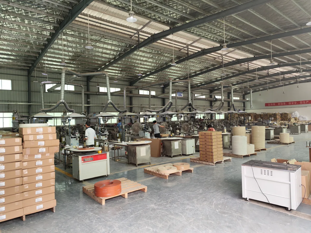 Cartoned PVC edge banding stored in the finished goods warehouse