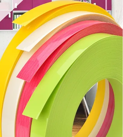 High gloss PVC surface finish on a bright colored coil