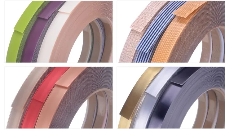 Custom wood grain PVC film and edge banding sample collection