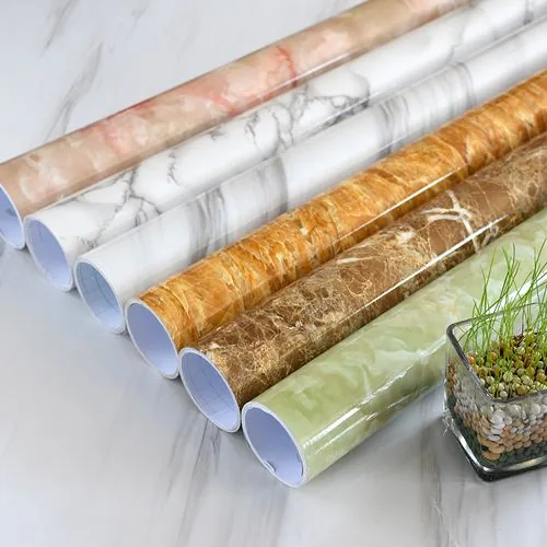 Marble and metallic PVC film rolls