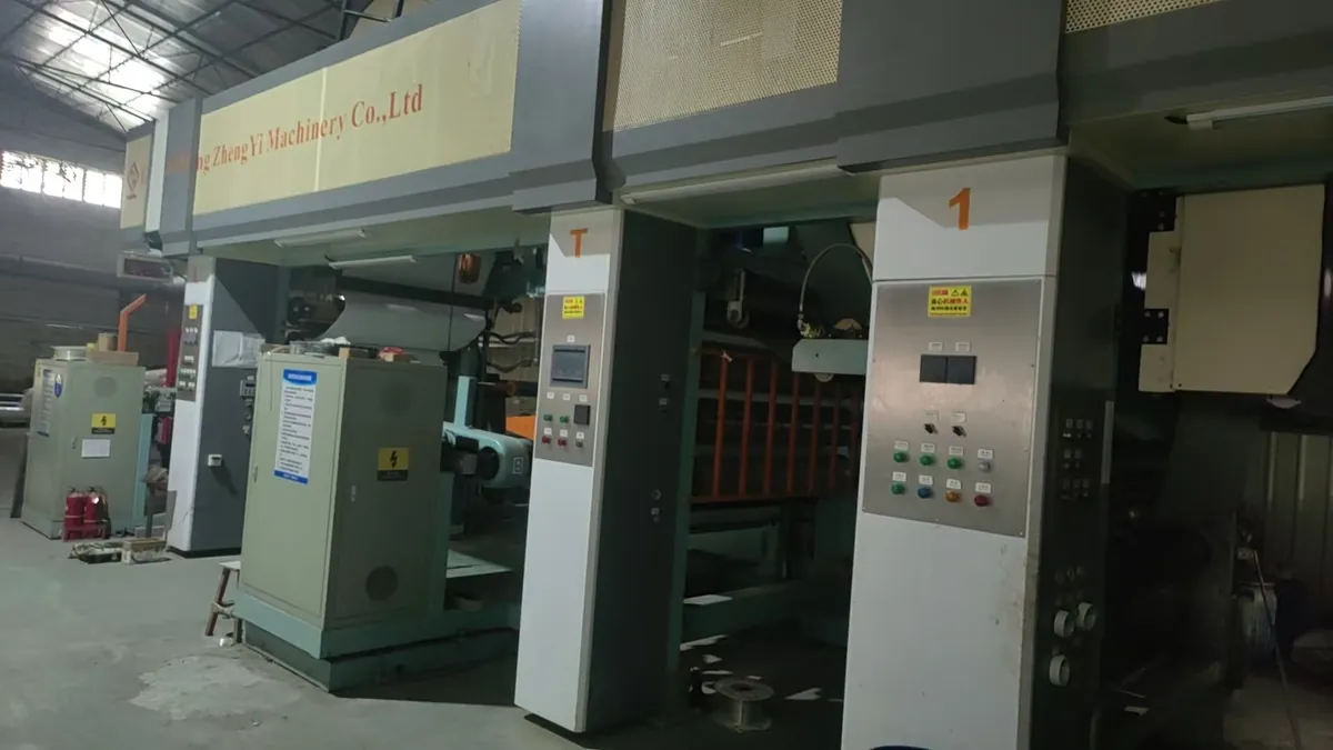 Rotary printing unit in a PVC decorative film production line