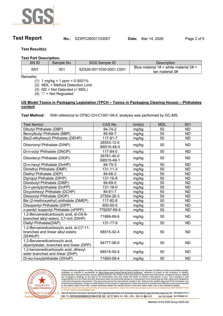 TPCH邻苯二甲酸酯 2026年检测报告第2页