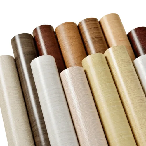 Wood grain PVC film rolls in multiple wood tones